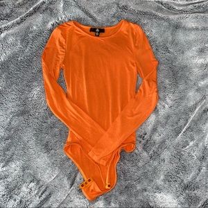 Missguided Orange Long Sleeve Bodysuit